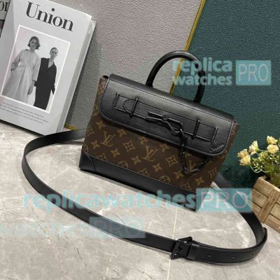 Replica L---V Steamer PM Black Brown Cross-Body M24436